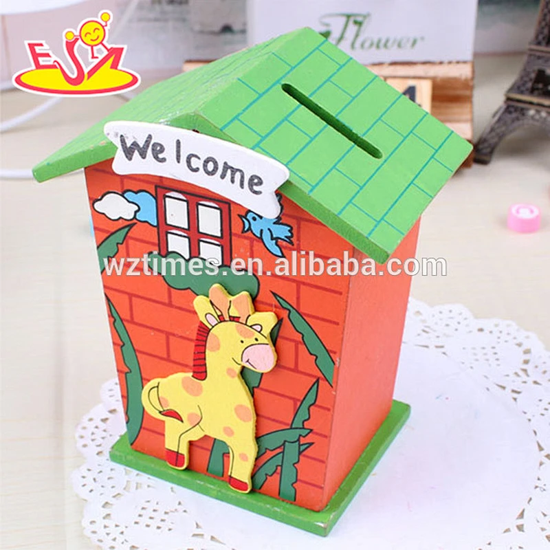 wholesale new design wooden money saving box for kids cute wooden money ...