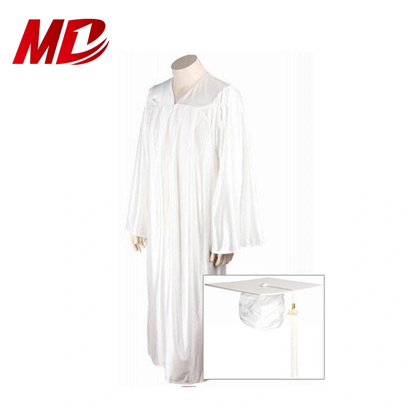 From Kindergarten To University Pure white plain style Graduation Gowns