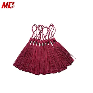 Delicate Silky Floss wined red color bookmark Tassels ,Graduation Souvenir