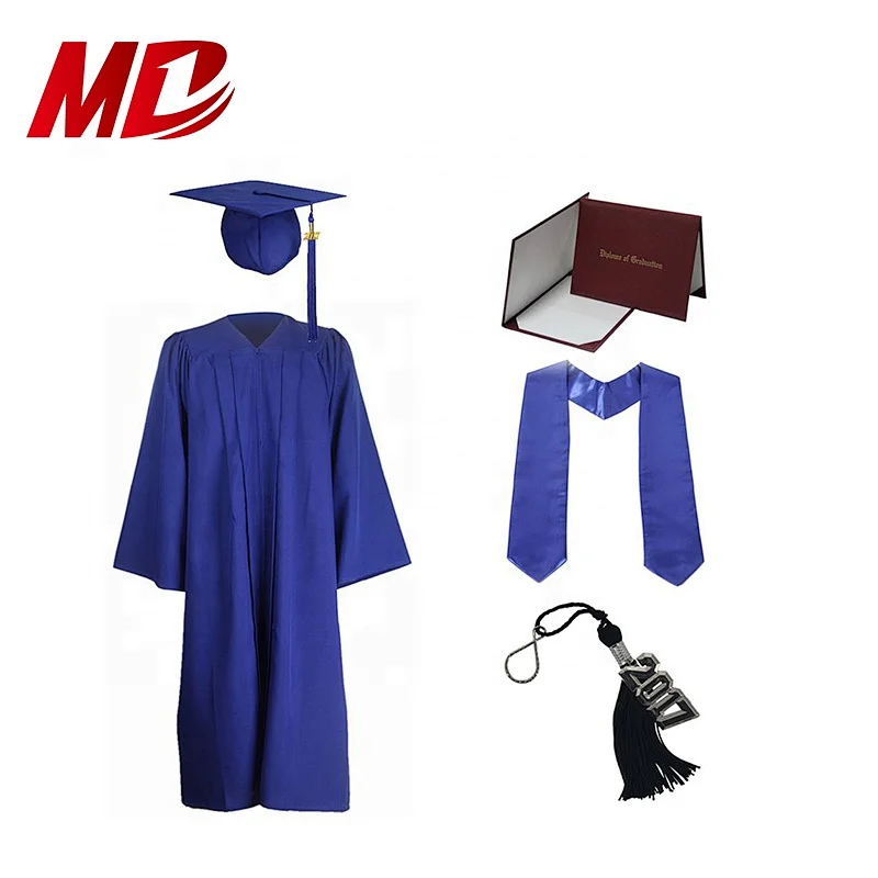 Wholesale Matte Children Graduation Sets Cap Gown Stole and Diploma Cover and Paper and Graduation Medal and Pin and Key Chain