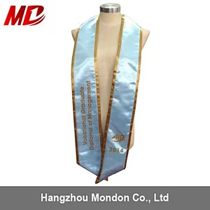High quality Printing Graduation Sashes with Trimming sky blue
