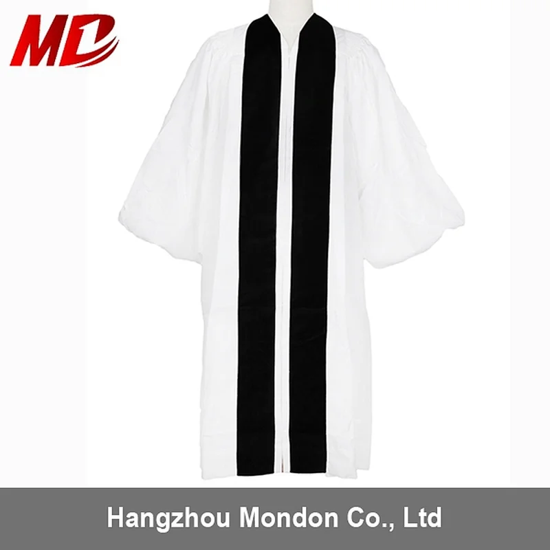 Wholesale formal Custom Black and White Clergy Robes
