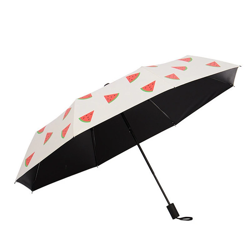 Paraguas de viaje compacto con estampado de frutas