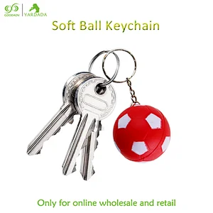 Red football PU ball key chain, football fans souvenir promotion key chain, men's wallet Pendant in stock