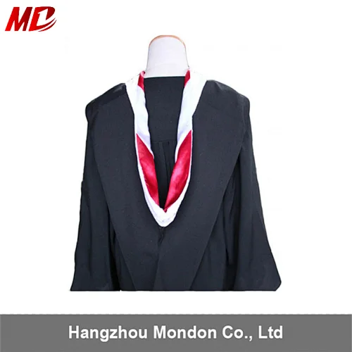 Deluxe Bachelor White/Red/White Academic Gowns and Hoods