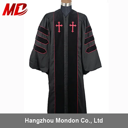 Wesley Style Black Custom Design Wholesale Clergy Robes wholesale clergy