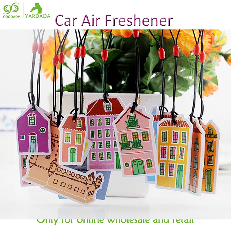 Bathroom car to remove odor of air fresheners, Lavender Vanilla and other 8 kinds of fragrance, cartoon house design