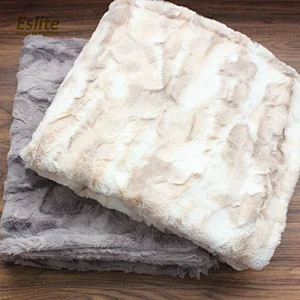 100%Polyester Brushed Printing PV Luxury Faux Fur Throw