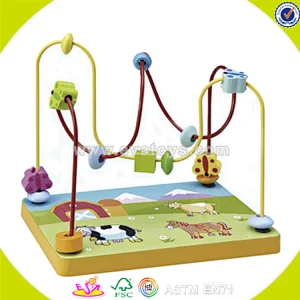 Wholesale creative kids wooden mini beads toy lovely baby wooden mini beads toy newly wooden mini beads toy W11B033