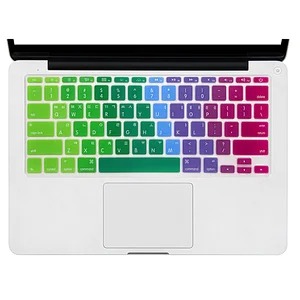 Custom Rainbow silicone keyboard cover korean keyboard protector laptop skin for Mac Book Air 11 English Version