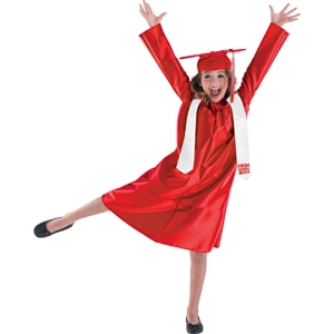 Environmentally friendly fabrics shiny kids Graduation cap gown set
