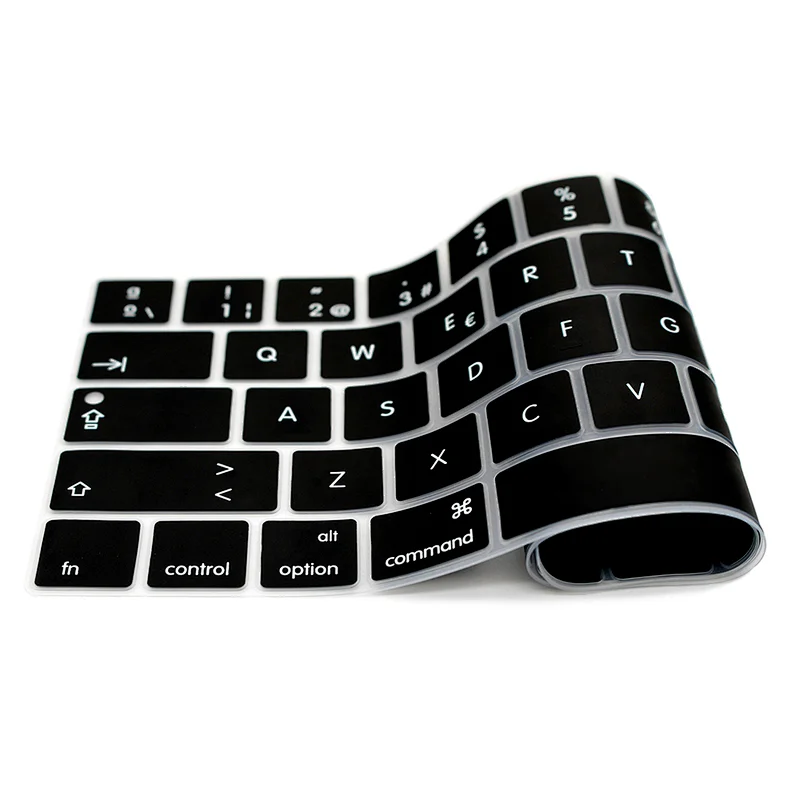 Spanish Language European Layout Keyboard Skin custom silicone keyboard cover For macbook pro 13 touch bar 15