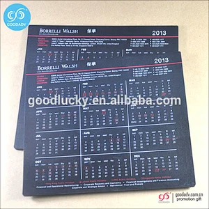 Guangzhou supply customized rubber paper mouse pad logo printed mousepad with calendar