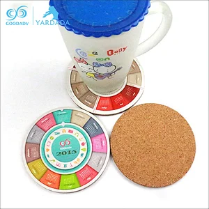 Promotional gift colorful printing wooden drink coaster set