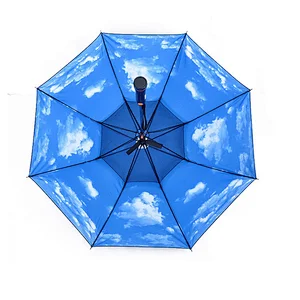 Outdoor custom print full body cool fan umbrella