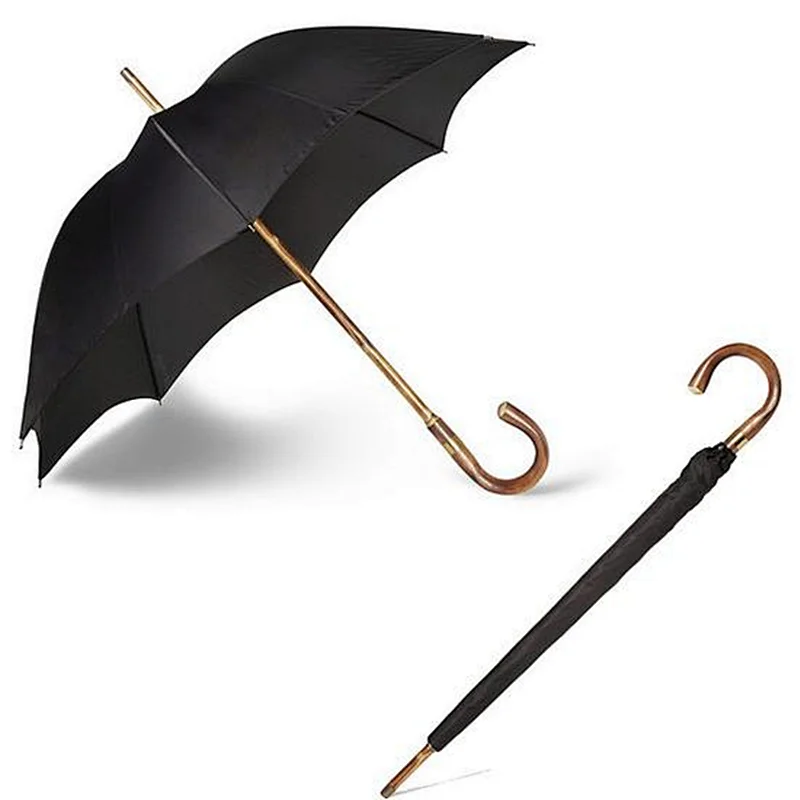 27inch Fashion wooden shaft automatic kingsman straight golf umbrella
