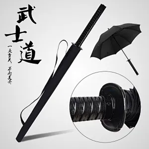 Japanese 8 / 16 / 24 Ribs Wind proof Black katana umbrella samurai sword umbrella