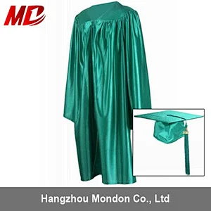 Best sell Child Graduation Cap and Gown Shiny Emerald Green