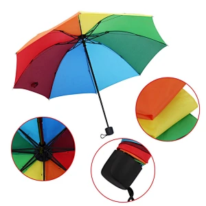 Paraguas lleno del cuerpo de las mini señoras coloridas del paraguas del arco iris en venta