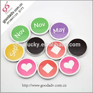 Cute mini metal magnetic sticker for fridge / round tin magnet