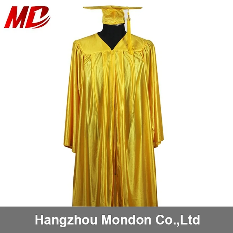 bright gold graduation gown cap from kindergarten to high school