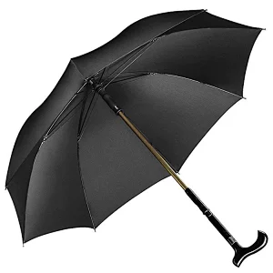 2017 new inventions black walking stick umbrella,crutch umbrella,special umbrella