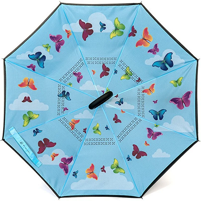 2018 new c handle 8K straight inverted umbrella for wholesale