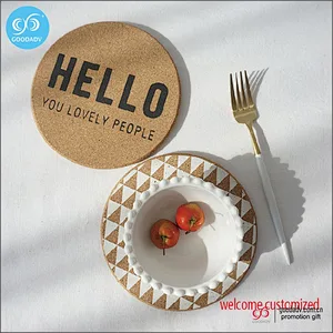 Customized printed logo round cork coaster for restaurant