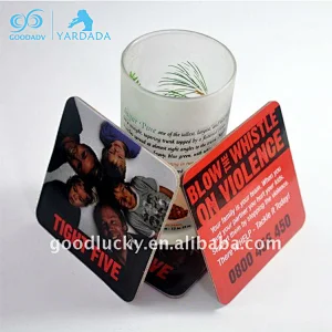 Custom square/round cup coaster/cup mat with logo printed