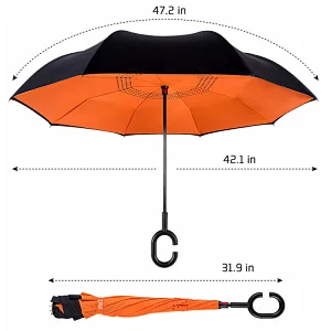 Best selling double layer solid color design custom reverse unbrellas inverted