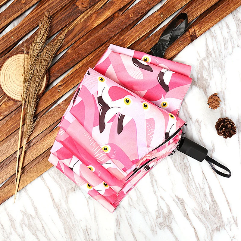 Custom design Promotional full print flamingo mini umbrella