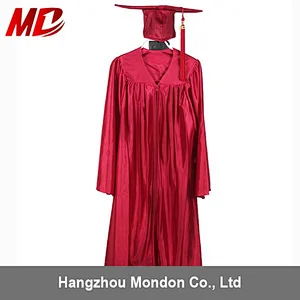 Wholesale Shiny Kindergarten Graduation Cap and Gown Red