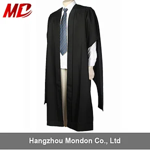 Customized UK/AUS Black Fluted Master Graduation Gown