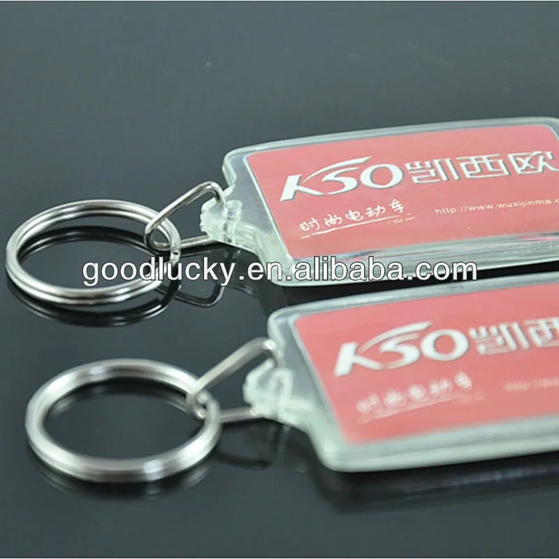 Plastic acrylic clear key chains for promotional gifts