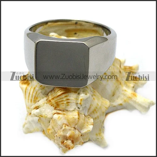 custom simple polishing stainless steel signet ring on wholesale