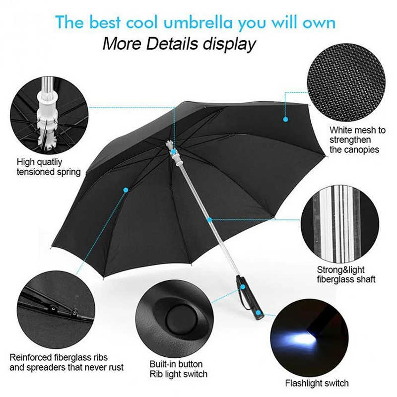 Mango de luz led paraguas con linterna