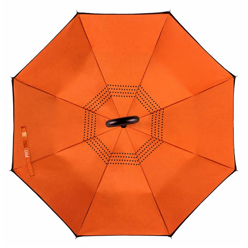 Best selling double layer solid color design custom reverse unbrellas inverted