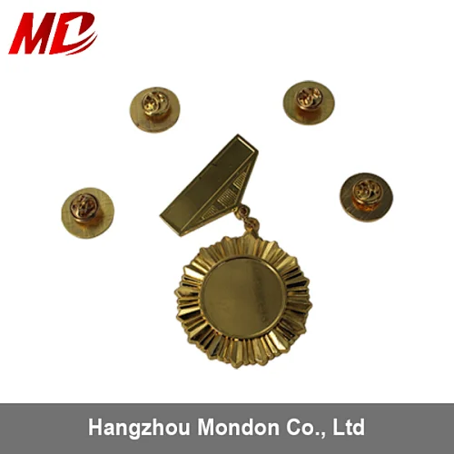 zinc alloy plating 2017 round pin button badge medal for match graduation
