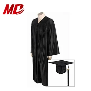 White Adult Shiny Graduation Gown Suit with Hat and Tassel