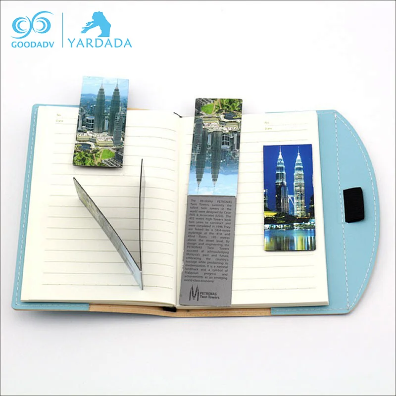 Advertising gift custom printing folding magnet bookmark/paper bookmark/magnetic bookmark