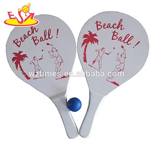 Wholesale top quality wooden toy beach tennis set benefits to baby's muslc exercise W01A111