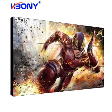 Imported original Korea LCD video wall 49" with 3x3 video wall controller,wall mount rack Original manufacture shenzhen HBONY