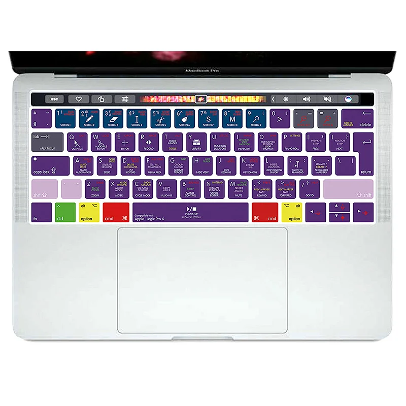 Diy Promotion Logic Pro X Shortcuts keyboard Skins Soft Tpu keyboard skin Dust cover For macbook  keyboard A1706 A1707 touch bar