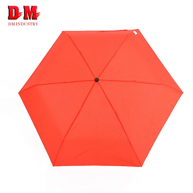 Color rojo 6 Paneles Chilli Umbrella 3 Fold Umbrella Publicidad de paraguas para niños