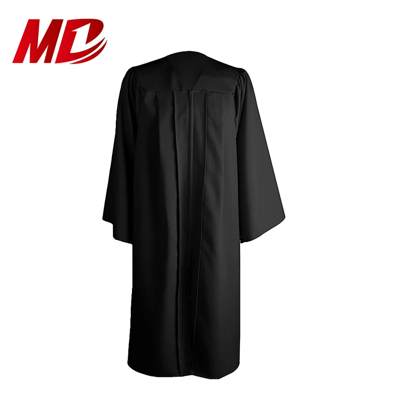 High School Graduation Gown matte graduation robe black graduation dress
