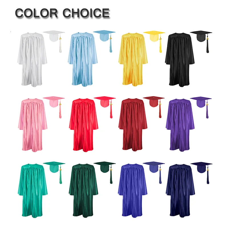 Wholesale Kindergarten Shiny Graduation Gown Cap with Tassel