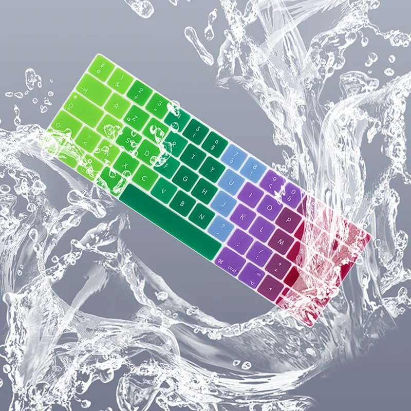 Rainbow French silicone Keyboard skin laptop keyboard cover Laptop skin for MacBook Pro 13 15 Touch Bar EU