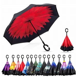 Wind-resistant automatic inverted umbrella