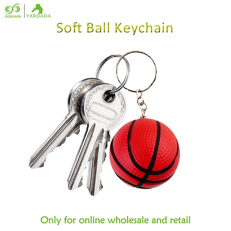 Cute mini basketball Pu key buckle pendant, basketball fans like Keychain mobile phone hanger, children's toy elastic ball.