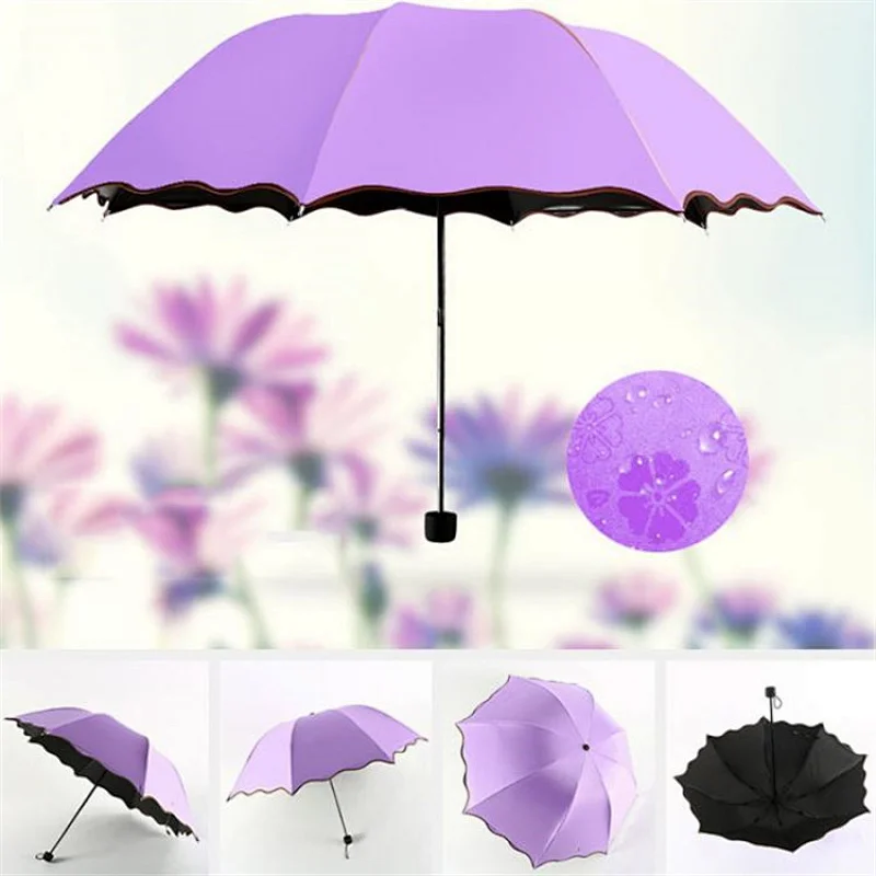 Cheap funky rain wholesale magic custom umbrella change when wet